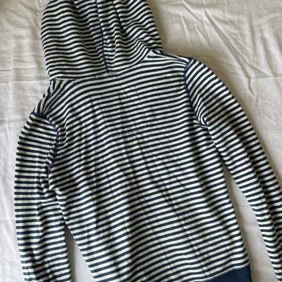 VINTAGE Y2K 2000's Navy Striped Hollister Zip Up Hoodie - Picture 2 of 3